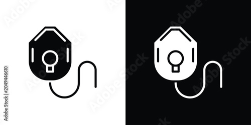 Oxygen mask icon clipart in black and white, best for apps and web