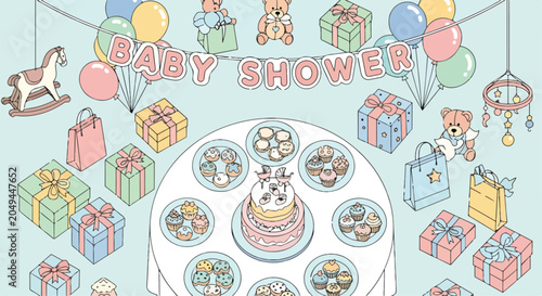 Fotografie Whimsical baby shower celebration