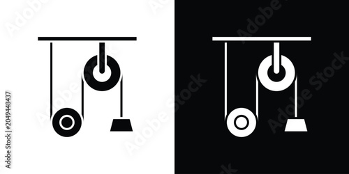 Konstfotografi Pulley icon clipart in black and white, best for apps and web