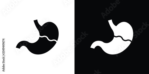 Fotografía Stomach with Liquids icon clipart in black and white, best for apps and web