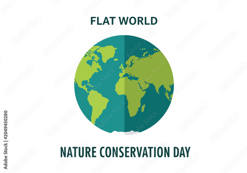 Fototapeta premium A flat earth graphic for nature conservation