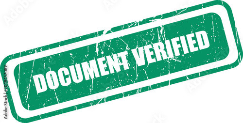 Fotografía Document verified stamp green grunge texture official approval seal authenticate
