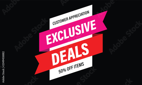 Exclusive Deals Creative Typographic Promotion Banner