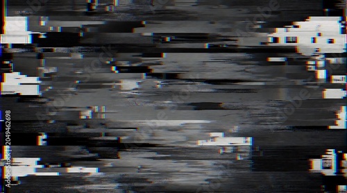 Digital Glitch Effect Background with Horizontal Pixelated Distortion