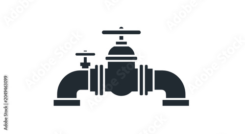 Industrial Pipeline Valve System Icon.