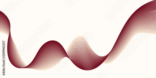 Tableau sur toile Abstract flowing maroon ribbon on a light background.