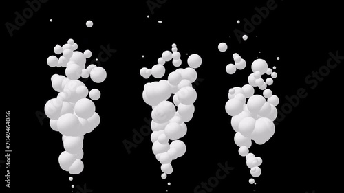 Smoke column rising up. 3D generated stylized animation fx. Available in FullHD and 4K video on black screen