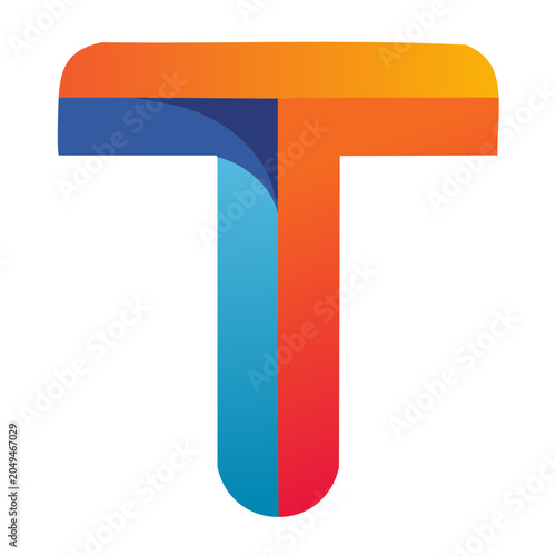 Modern abstract letter T logo with gradient colors