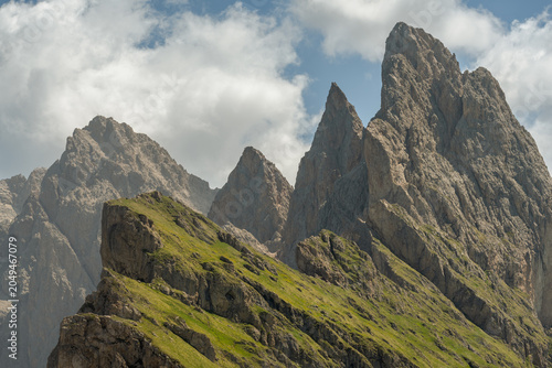 Close up Seceda Ridge in the Dolomites South Tyrol Italy