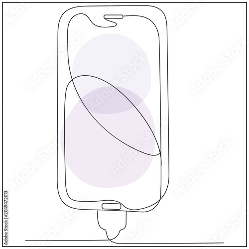 Phone In Charge Line Art