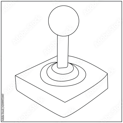 Retro Arcade Joystick Line Art