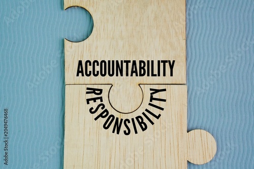 Принти на полотні Puzzle with the words accountability and responsibility