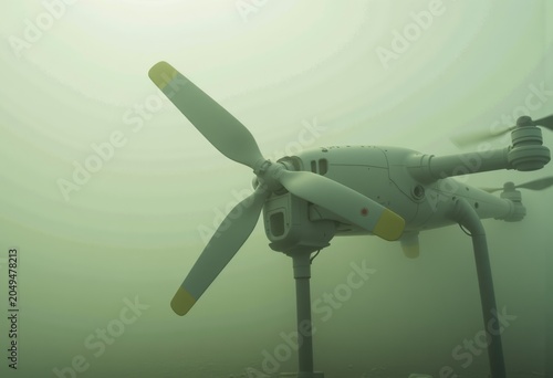 Underwater Turbine Generating Renewable Energy Power.