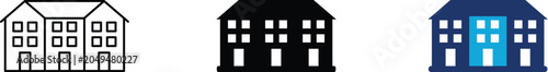 Fotografie Apartment building icon set showing professional residential townhouse property