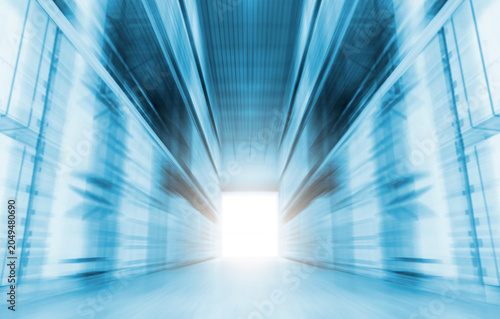 Blurred Warehouse Space for Logistics Industry. Storage Warehouse. Package Boxes Supplies. Supply Chain Shipment Goods. Distribution Warehouse Shipping, Logistics Transportation