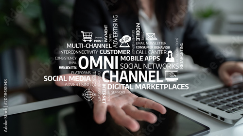 Cuadro en lienzo Explore the importance of omni channel strategies in enhancing digital business performance through effective marketing in mobile apps and social networks