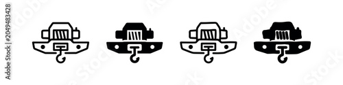 Cuadro en lienzo Industrial hoist hook icon set for lifting