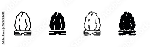 Bild auf Leinwand Set of icons: Rock salt lamp, base