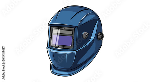 Blue Welding Helmet with Visor.