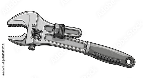Quadro em tela Adjustable Wrench Tool for Tightening Bolts.