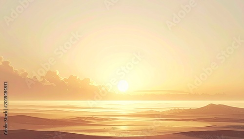 Warm ivory gradient horizon, soft atmospheric lighting, minimalist executive background