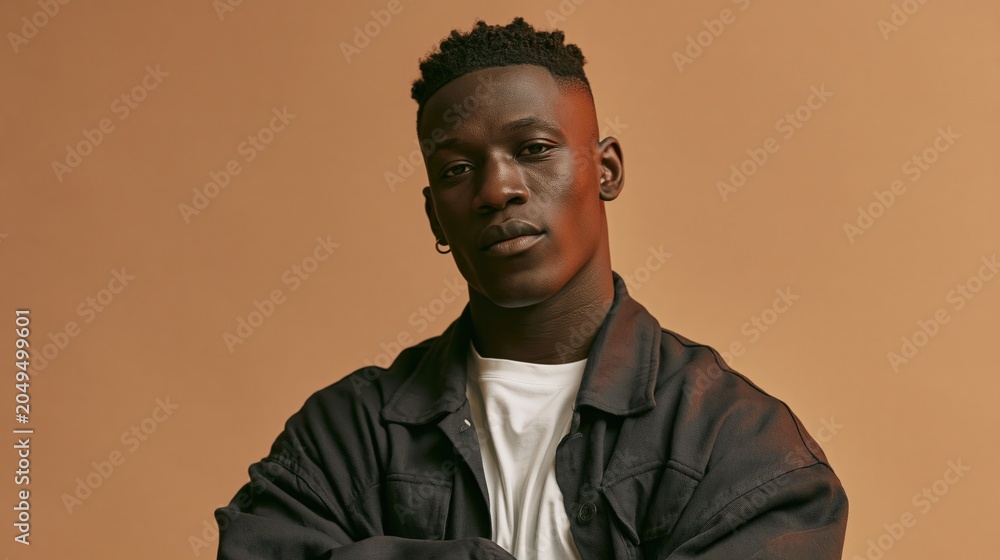 Obraz premium Men Mental Health Stigma Nigerian Young Athletic Man Steady