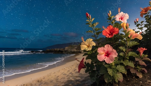 flowers on the beach