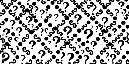 Bild auf Leinwand Question mark pattern a repeating black and white vector design