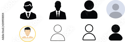 Fotografía Collection of user profile avatar icons for interface design and professional id