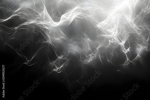 Mesmerizing abstract image of glowing white lines on a dark background