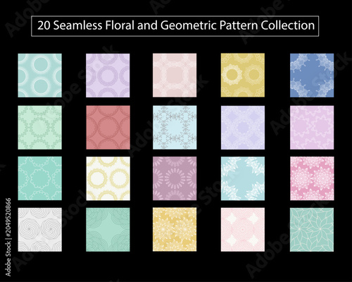 20 Seamless Floral and Geometric Pattern Collection