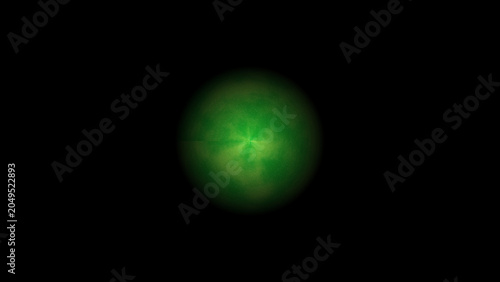 Abstract green cosmic nebula sphere in deep space
