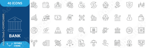 Photography Bank icon set