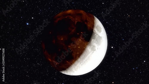 Lunar Eclipse in Deep Space.