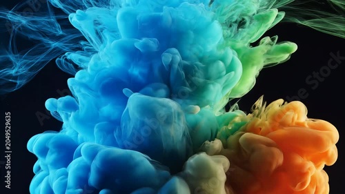 Vibrant colorful smoke abstract background.