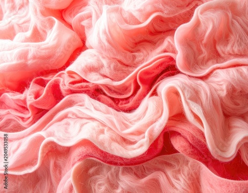 A close-up abstract view of fluffy pink fibers.