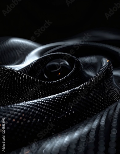 Abstract Black Fabric with Highlights and Bokeh