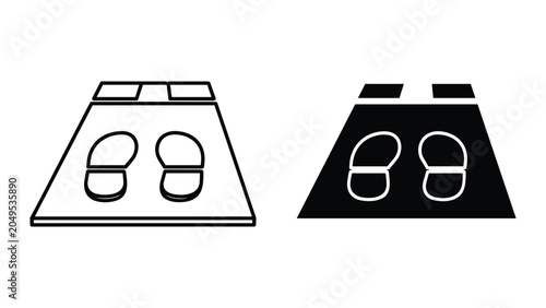 Obraz na płótnie Vector illustration of black and white foot bath icons with different background