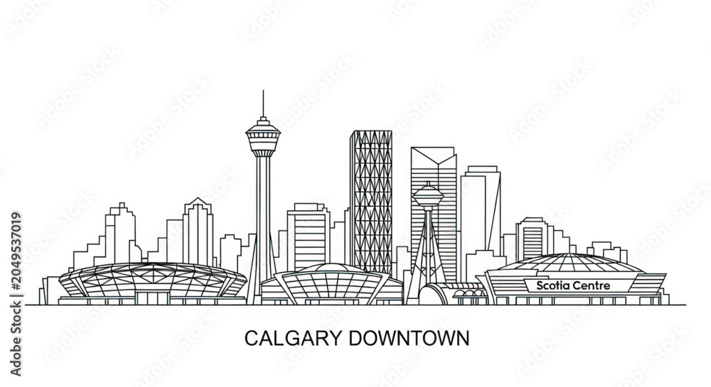 Fototapeta premium Calgary Downtown City Skyline Tower.