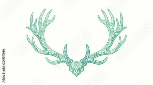 Tableau sur toile Large Antlers on White Background Only.
