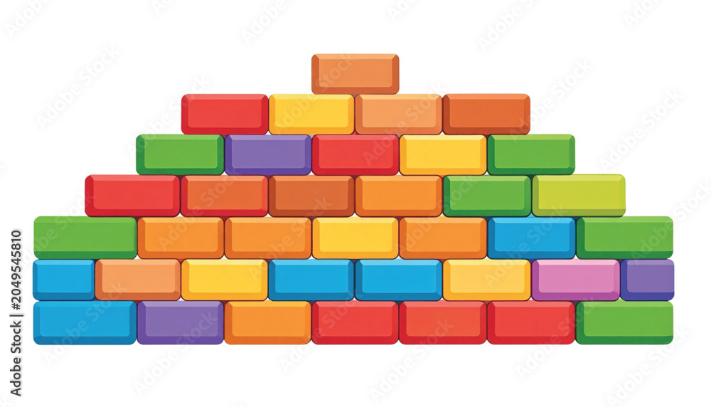 Naklejka premium Colorful Plastic Building Blocks Tower.