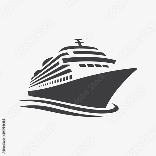 Schilderij op canvas Luxury Ocean Liner Silhouette Capturing Modern Maritime Travel and Cruise Advent