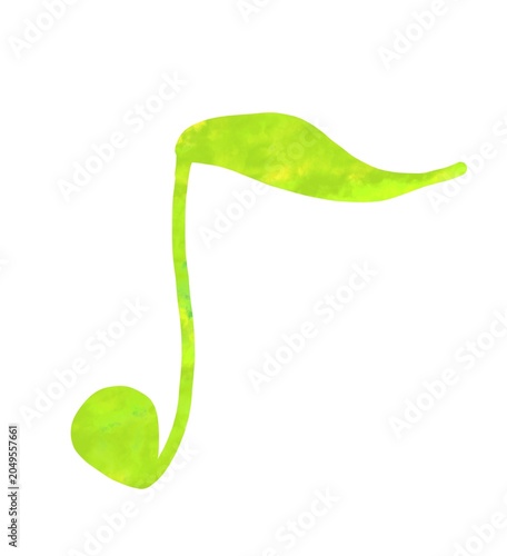 水彩で描いた植物のような音符