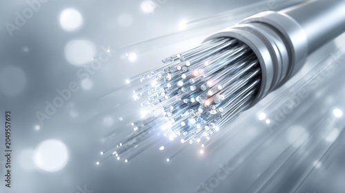 Fiber optic cable close up