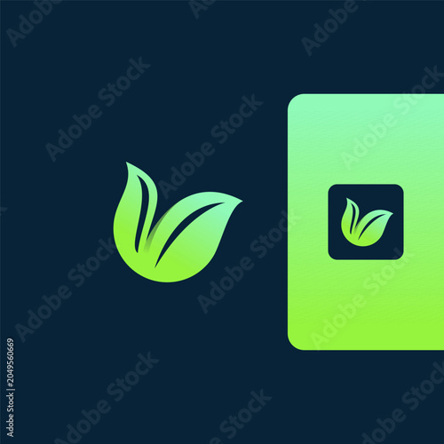 Green leaf ecology nature element vector icon, Leaf Icon, green leaf ecology nature element vector