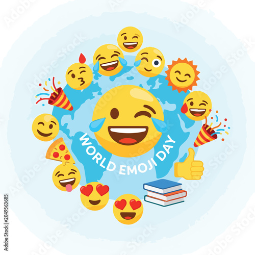 Colorful emojis celebrate World Emoji Day with books