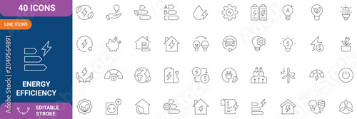 Tableau sur toile Energy efficiency icon set