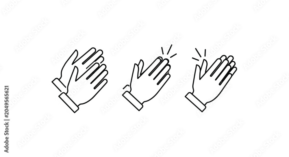 Fototapeta premium Three hands giving a round of applause.