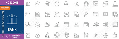 Photography Bank icon set