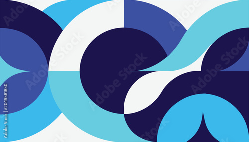 Foto Modern Circular Ocean Flow Abstract Design